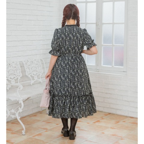 レディース　花柄×リボンワンピース（青木美沙子）