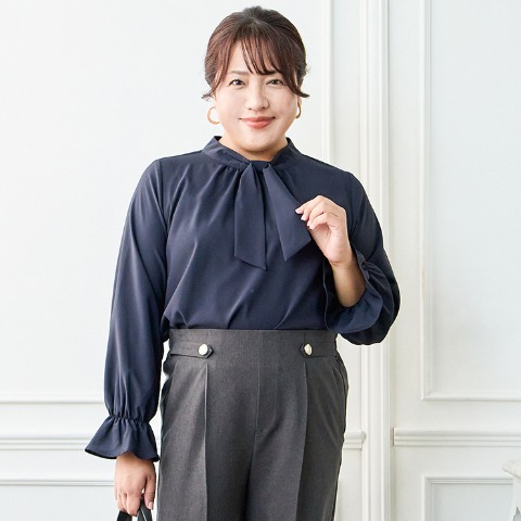 レディース　リボンボウタイブラウス（Hina）