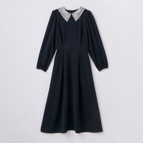 レディース　襟レースワンピース（Hina）