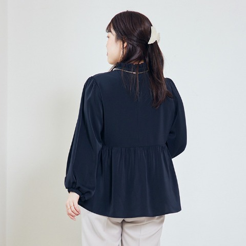 レディース　ペプラムギャザーブラウス（まいまい）