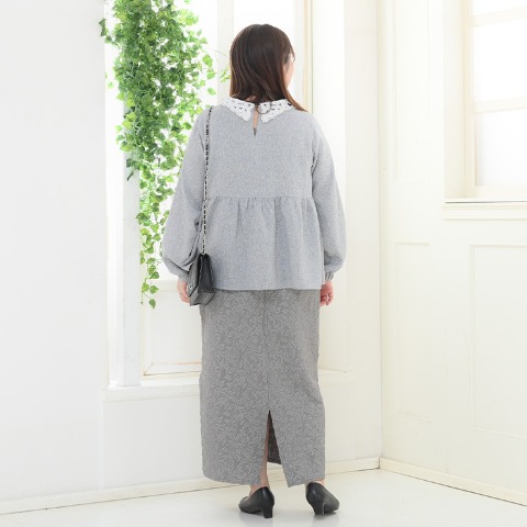 レディース　襟レースブラウス（komachi）