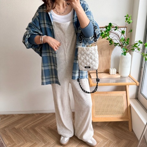 レディース　チェックシャツ（MAYO)