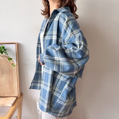 レディース　チェックシャツ（MAYO)