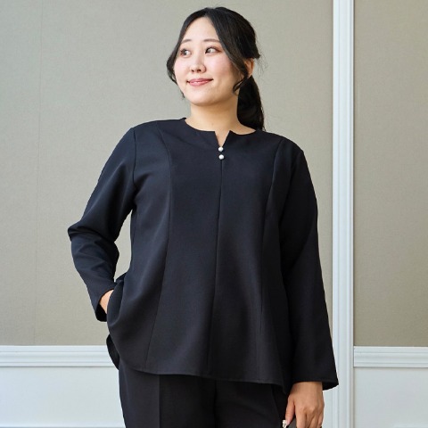 レディース　キーネックフレアブラウス（Runa）