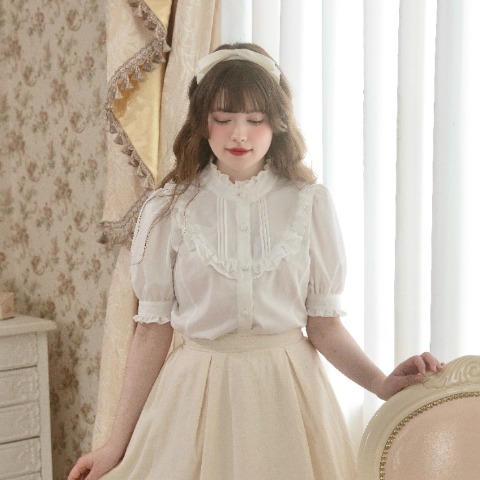 レディース　フリルレースブラウス（えりか）