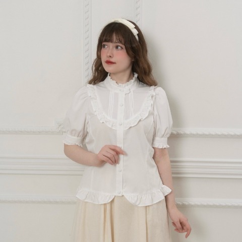 レディース　フリルレースブラウス（えりか）