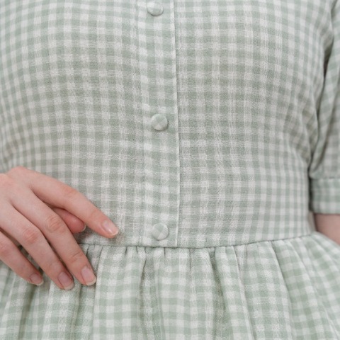 レディース　ギンガムチェックワンピース（えりか）