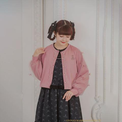 レディース　袖チュールカーディガン(青木美沙子×NINA’S)