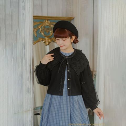 レディース　袖チュールカーディガン(青木美沙子×NINA’S)