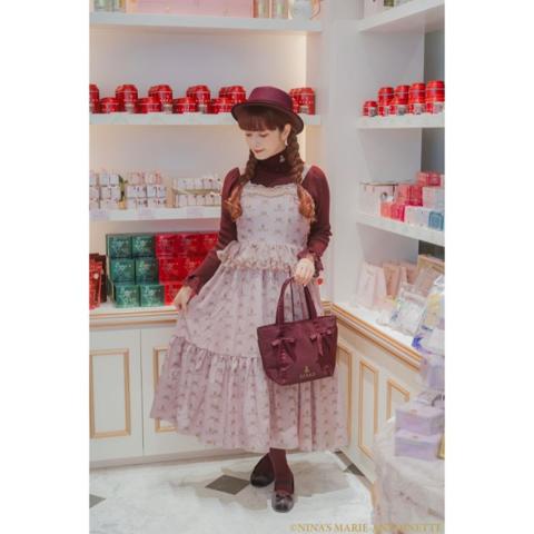 レディース　袖レースリブニットプルオーバー(青木美沙子×NINA’S)