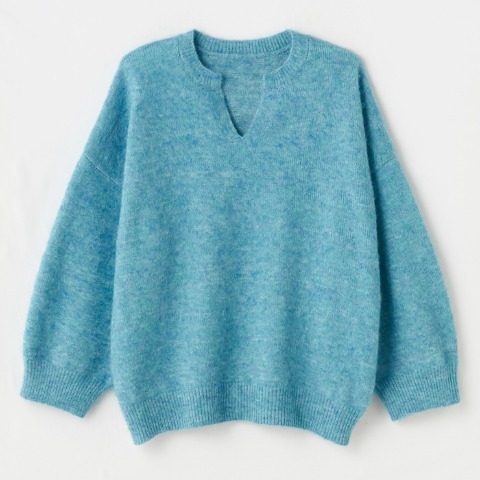 レディース　キーネックニットプルオーバー　（おかだゆり）