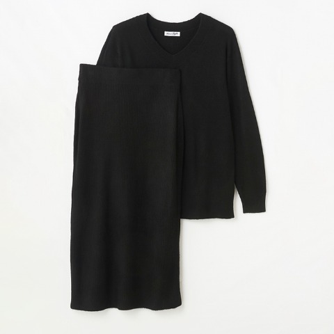 レディース ニットプルオーバー+スカートセット（Hina）