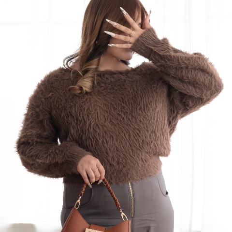 レディース　シャギーニットプルオーバー（らむちゃん）