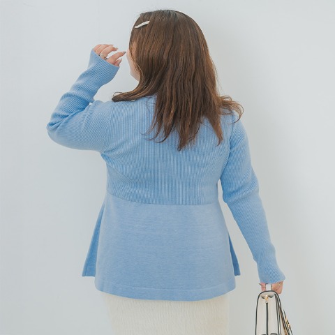 レディース　ペプラムニットプルオーバー（YUKI）