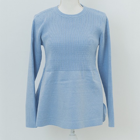 レディース　ペプラムニットプルオーバー（YUKI）