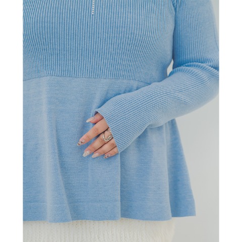 レディース　ペプラムニットプルオーバー（YUKI）