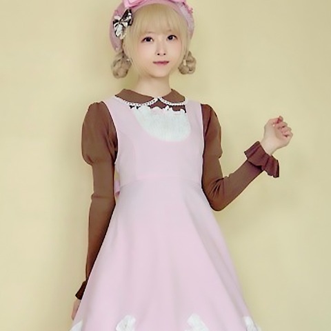 レディース　パフ袖丸襟ニットプルオーバー（星名桜子）