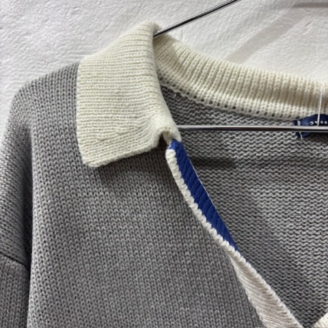 レディース　襟付きニットプルオーバー（おかだゆり）