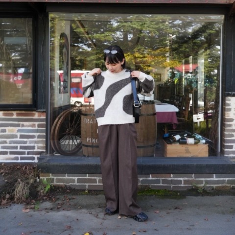 レディース　ニュアンス柄ニットプルオーバー（オクユウカ）