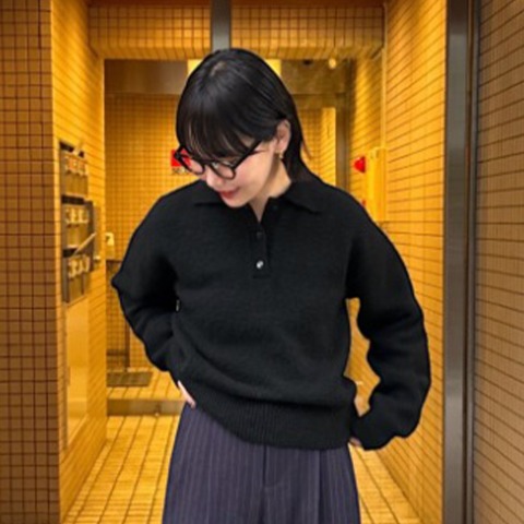 レディース　ポロ襟ニットプルオーバー（オクユウカ）