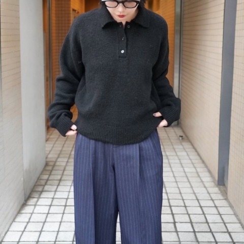 レディース　ポロ襟ニットプルオーバー（オクユウカ）