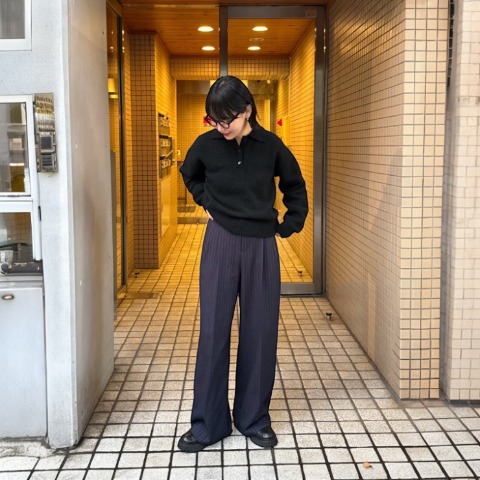 レディース　ポロ襟ニットプルオーバー（オクユウカ）