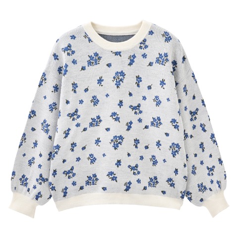 レディース　花柄ニットプルオーバー(yuki×Taiyou)