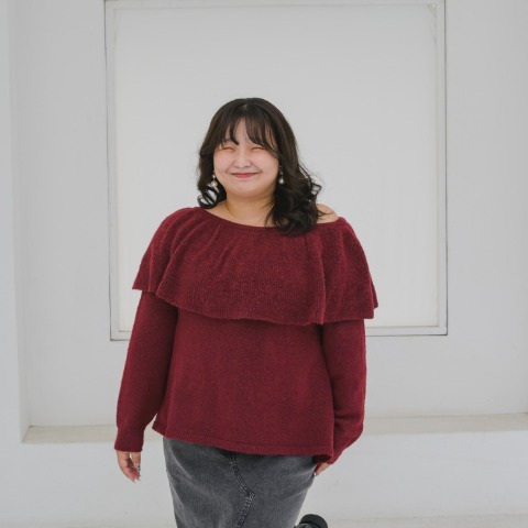 レディース　ケープ襟ニットプルオーバー(yuki×Taiyou)