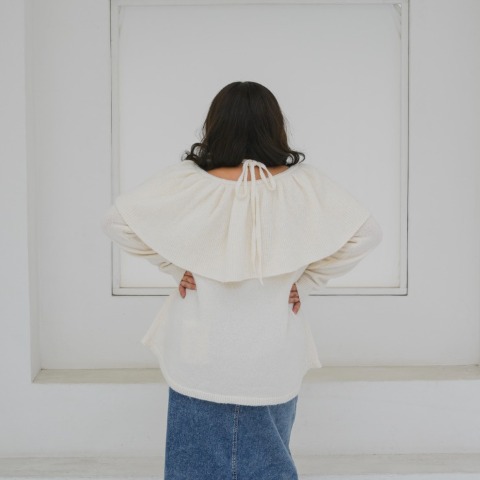 レディース　ケープ襟ニットプルオーバー(yuki×Taiyou)