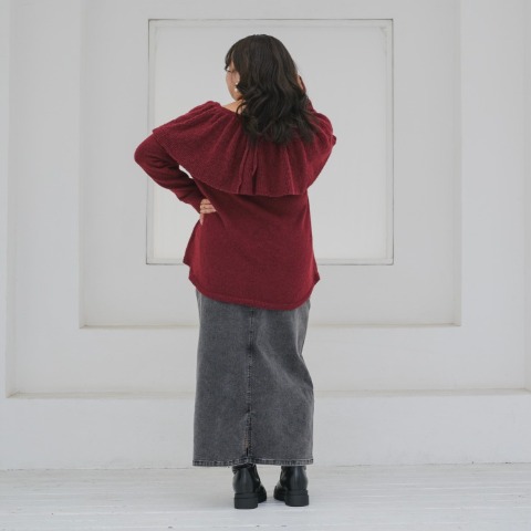 レディース　ケープ襟ニットプルオーバー(yuki×Taiyou)