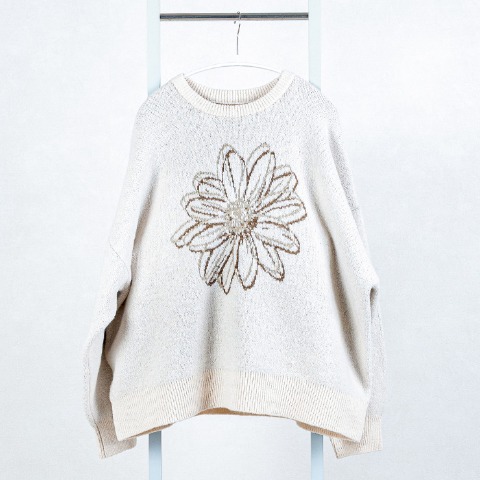 レディース　花柄ニットプルオーバー（けいこ）