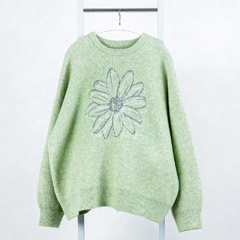 レディース　花柄ニットプルオーバー（けいこ）