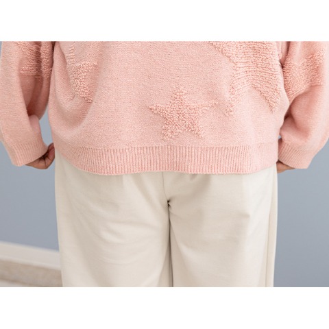 レディース　星柄ニットプルオーバー（けいこ）