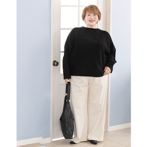 レディース　星柄ニットプルオーバー（けいこ）