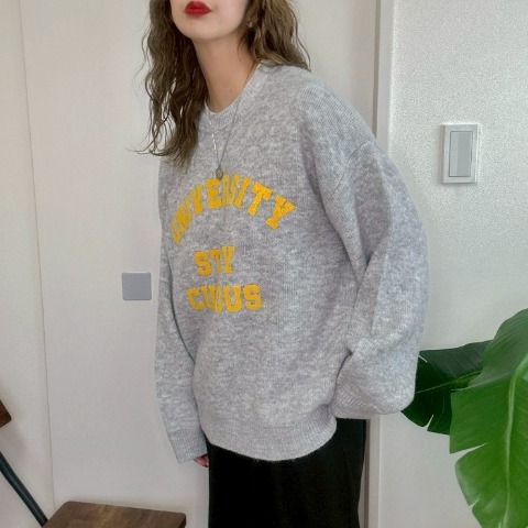 レディース　フロッキーロゴニットプルオーバー（NON）