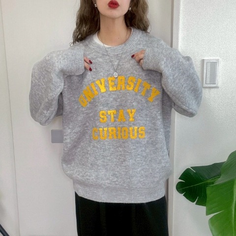 レディース　フロッキーロゴニットプルオーバー（NON）