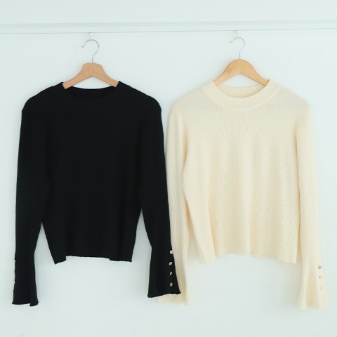 レディース　袖フレアニットプルオーバー（Runa）