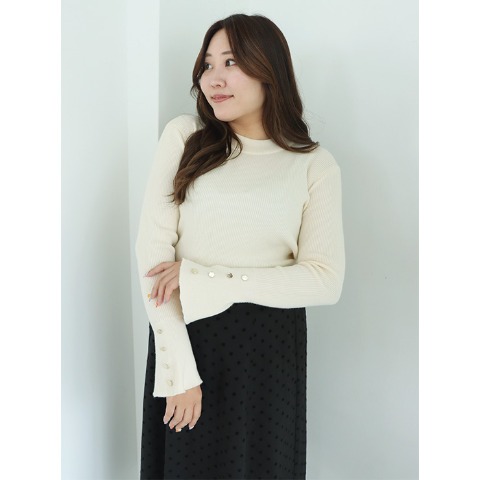 レディース　袖フレアニットプルオーバー（Runa）