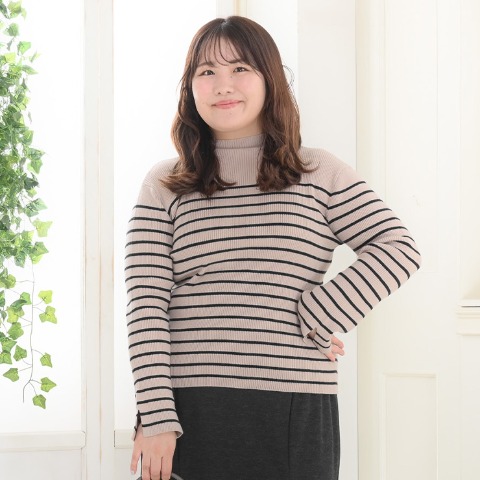 レディース　ボーダーニットプルオーバー（Komachi）