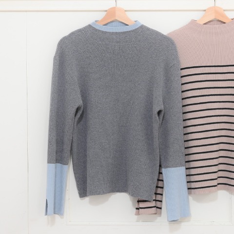 レディース　配色ニットプルオーバー（Komachi）