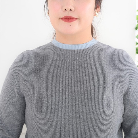 レディース　配色ニットプルオーバー（Komachi）