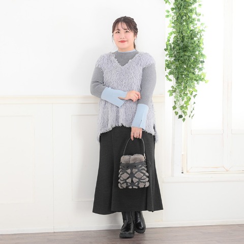 レディース　配色ニットプルオーバー（Komachi）