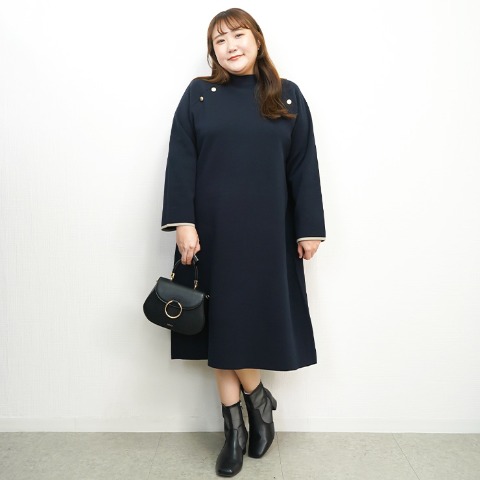 レディース　ニットワンピース（しまぽちゃ）