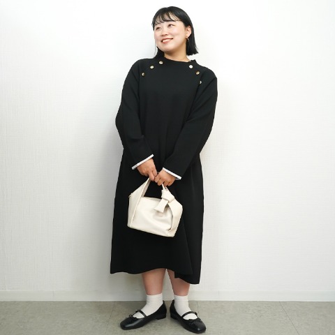 レディース　ニットワンピース（しまぽちゃ）