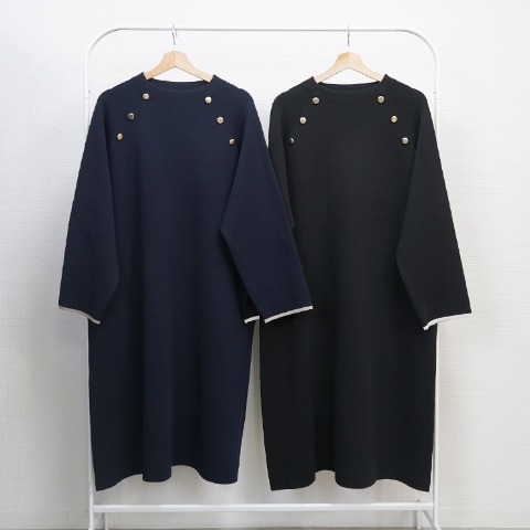 レディース　ニットワンピース（しまぽちゃ）