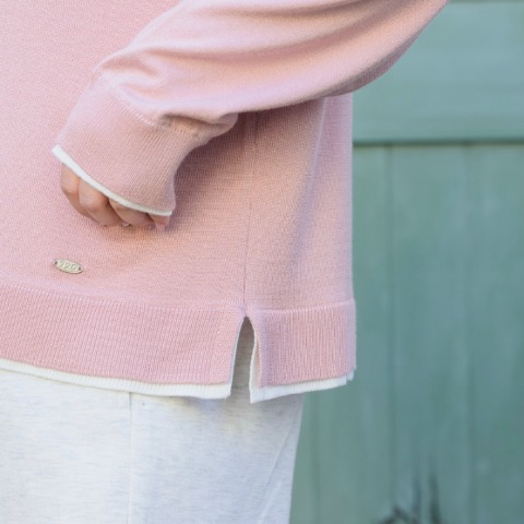 レディース　レイヤード風配色ニットプルオーバー（Taiyou）