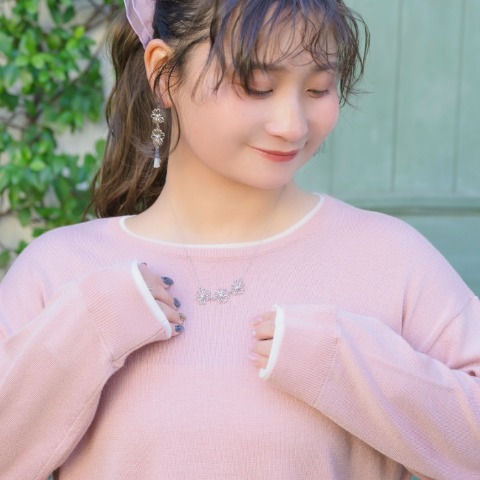 レディース　レイヤード風配色ニットプルオーバー（Taiyou）