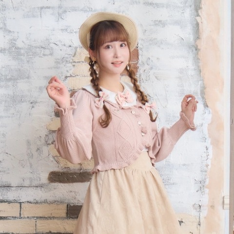 レディース　バラ刺繍ニットカーディガン(愛野えり)