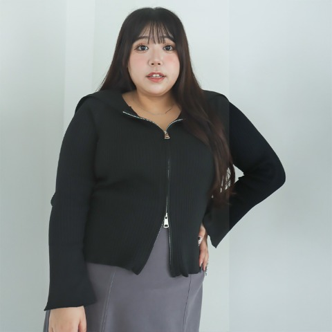 レディース　ダブルジップニットカーディガン（Kanna）