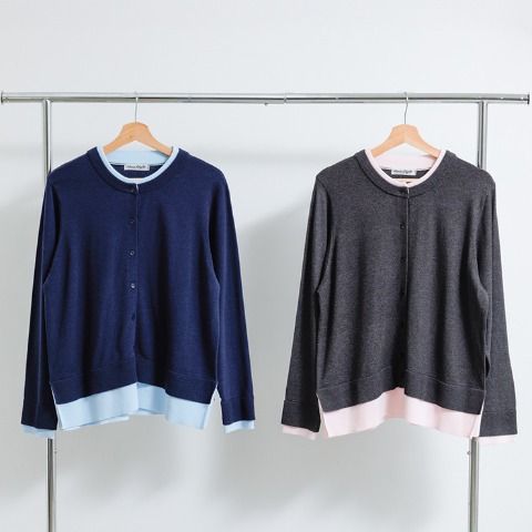 レディース　配色ニットカーディガン（Hina）